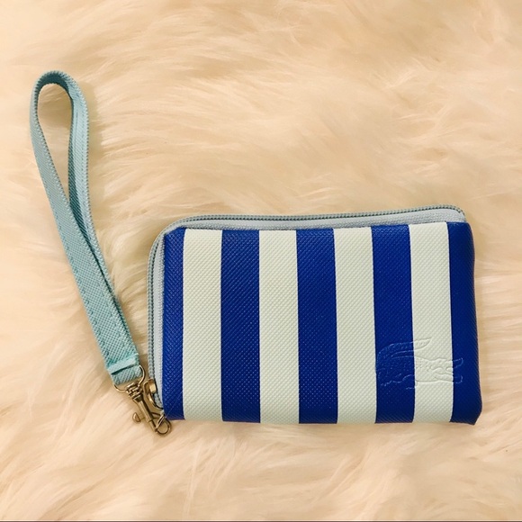 Lacoste Embossed Striped L-Zip Wristlet - Picture 1 of 7